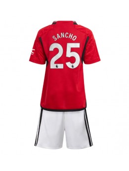Manchester United Jadon Sancho #25 Dječji Domaci Dres kompleti 2023-24 Kratak Rukavima (+ kratke hlače)